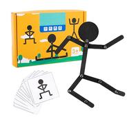 Robot Puzzle Toy - Jeu de robot avec figurine d'action réglable en bois, vingt-quatre cartes et quarante-huit pièces d'action | Cadeau d'éducation préscolaire pour enfant