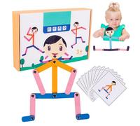 Robot Puzzle Toy - Jouet interactif, éclaircissement de l'intelligence | 48pc Figure d'action en Bois avec 24 Cartes d'activité Puzzle réglable, Jeu de développement d'observation de la Pet