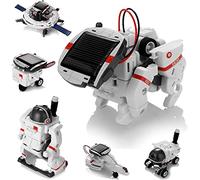 Robot Solaire Jouets 6 en 1 Kits d'apprentissage STEM Éducatifs Espace Lune Exploration Flotte Expérience De Construction Jouets DIY Solaire Puissance Science Cadeau pour Les Enfants (Blanc)