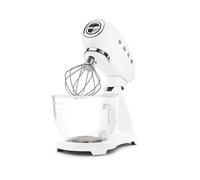 Smeg, Robot Pâtissier SMF13WHEU, 10 Niveaux de Vitesse, Mise en Marche Progressive, Bol en Verre de 4,8 L, Verrouillage Moteur de Sécurité, Accessoires Inclus, 800 W, Blanc