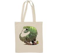 Robot T-Rex Mecha Dinosaure Sac fourre-tout en coton naturel Blanc