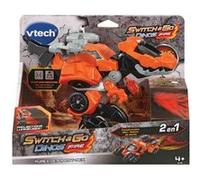 VTech - Switch & Go Dinos Fire, Dinosaure Sonore Furex, Le Super T-Rex, Jouet 2 en 1 Transformable en Voiture de Course, Projections Lumineuses, Cadeau Enfant Dès 4 Ans - Contenu en Français