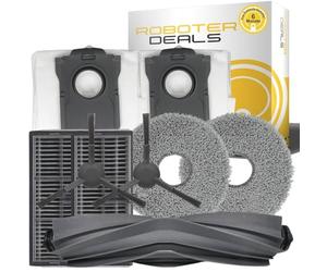 Roboter Deals Kit d'accessoires, kit de pièces de rechange pour Dreame Mova E30 Ultra (2 sacs, 2 filtres, 2 brosses latérales, 2 tampons, 1 brosse principale)