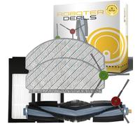 Roboter Deals - Kit d'accessoires, kit de pièces de rechange pour Ecovacs Deebot X1 Plus (1 brosse principale, 2 brosses latérales, 2 tampons de nettoyage, 2 filtres à poussière fine) robot aspirateur