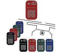 Roboterwerk Plaques de marquage pour drone, 30 x 10 mm/31 x 19 mm, aluminium, code QR, gravure laser, e-ID, numéro d'enregistrement, autocollants résistants, jusqu'à 4 lignes (code QR, rouge)