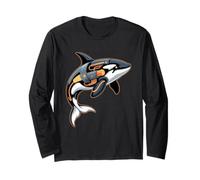 Robotic Orca Cybernetic Whale Futuriste Ocean Beast Manche Longue