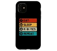 Robotics Engineer Funny Robot, Eat Sleep Robotics Repeat Coque pour iPhone 11