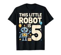 Robotics T-Shirt d'anniversaire « This Little Robot is 5 » T-Shirt