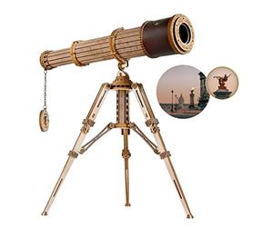 ROBOTIME 3D Bois Maquette en Bois Kits de Casse Tete pour Adulte Télescope pour Construire Votre Propre Puzzle Construction Découpé au Laser