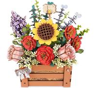 RoboTime 3D coffre en bois avec fleurs