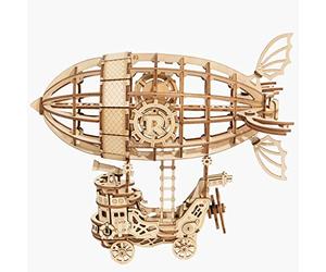 ROBOTIME 3D Jigsaw Puzzle Clockwork Construction Set DIY Mécanique Modèle Construction Kit Laser Cut Woodcraft (dirigeable)