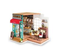 ROBOTIME 3D Maison De Poupée en Bois avec La Maison De Café Miniature De Lumière Bricolage Modèle Kit (Simmon's Coffee House)