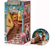 ROBOTIME Book Nook Maison Miniature à Construire avec Lampe, Booknook DIY Miniature House Diorama Décoration de Bibliothèque Cadeau de Vacances (Street Scene)