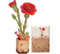 ROBOTIME Fleurs Artificielles Deco, Puzzle 3D Bois, Maquette en Bois a Construire, Construction Adulte, Cadeaux Anniversaire Femmes pour la Saint-Valentin & Décoration d'intérieur, TW052