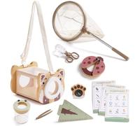 ROBOTIME Kit attrape-insectes pour enfants, ensemble d'exploration en bois | Attrapez, observez, identifiez et relâchez avec une cage en maille, une tasse d'observation, un filet, une loupe