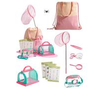 ROBOTIME Kit d'attrape-insectes et d'exploration pour enfants, ensemble d'exploration en plein air papillon, ensemble de chasse aux insectes avec loupe, visionneuse d'insectes, sac de transport et