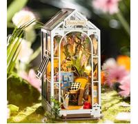 ROBOTIME Kit de coin de livre à faire soi-même, serre-livres décoratif, kit de maison miniature avec LED (maison de jardin)