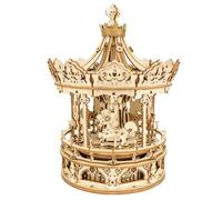 Robotime kit de construction 3D Carrousel romantique 17 x 23,5 cm bois brun