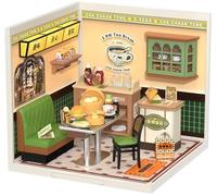 ROBOTIME Kit de construction de maison miniature à faire soi-même, maison de poupée avec LED pour adultes et enfants, cadeau d'anniversaire pour enfants (Hong Kong Cafe)