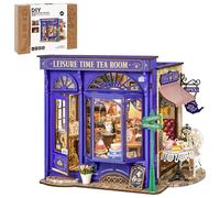 ROBOTIME Kit de maison miniature à faire soi-même, maison de diorama pour adultes, mini maison de poupée avec meubles, anniversaire, Noël, loisirs créatifs, cadeau pour famille/amis (salon de thé)