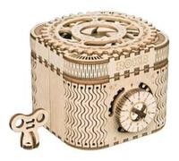Robotime kit de maquette Boîte au trésor 12,4 cm en bois 123 pièces Marron clair