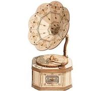 ROBOTIME Puzzle 3D Gramophone en bois 122 pièces Pour adultes Cadeau de Noël et d'anniversaire