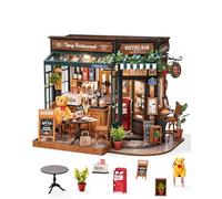 ROBOTIME Kit de petite maison miniature à construire pour adultes avec meubles, cadeaux d'Halloween/Noël/d'anniversaire pour homme/femme (restaurant Tipsy)