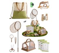 ROBOTIME Kit d'explorateur et kit attrape-insectes, ensemble d'aventure en plein air 12 en 1, collection d'insectes en plein air avec jumelles pour enfants, filet à papillon, boîte à insectes, loupe