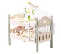 ROBOTIME Lit superposé en bois pour poupée, lit convertible avec échelle et literie, pour lits de poupée empilables de 45,7 cm, accessoire de poupée parfait, cadeau pour enfants (vert)