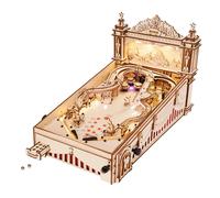 Robotime Machine à Pinball en Bois 3D, Kit de Puzzle DIY, Jeu de Table Mécanique Rétro, Cadeau d'Anniversaire pour Adolescents et Adultes EG01