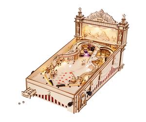 Robotime Machine à Pinball en Bois 3D, Kit de Puzzle DIY, Jeu de Table Mécanique Rétro, Cadeau d'Anniversaire pour Adolescents et Adultes EG01 and TGB03