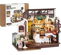 ROBOTIME Maison de Poupées en Bois - NO.17 Café, DIY Miniature House, Cadeau de Modèle de Maison d'Artisanat Bricolage, Maquette 3D a Construire, Jouets Faits à la Main pour Enfants