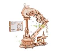 ROBOTIME Maquette 3D en Bois de Harpe avec Pincement Automatique des Cordes - Modèle de Harpe à Pédales du 18e Siècle, Mécanisme Visible, Puzzle DIY pour Décoration et Cadeau