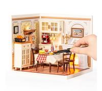 ROBOTIME Maquette Maison Miniature a Construire, Kit de Construction de Maison Miniature avec LED, Cadeau Créatif pour Adultes et Enfants (Warm Dining Room)