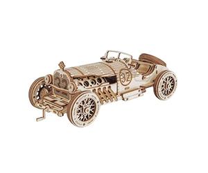 Robotime MC401 Lot de 220 voitures vintage Grand Prix en bois 22,8 x 15,3 x 1,2 cm