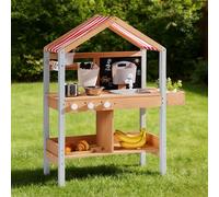 ROBOTIME Mud Kitchen Outdoor - Set de jeu extérieur pour enfants, avec jardinière amovible, évier, fourneau, ustensiles pour plantes et rangement, différents accessoires, jeu de rôle pour enfants à