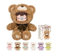 ROBOTIME Nanci Colorful Chocolate Cutie Bears Blind Box, Peluche Kawaii aléatoire, 6 Designs + 1 Hidden Style (1:72), Kawaii/Plush Peluche pour collectionneurs