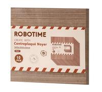 ROBOTIME Placages en Noyer Contreplaqué, 10 Pièces 300x300x3mm, Planche Bois Brut, Panneau Feuille Découpe Laser, Idéal Pour Peinture, Pyrogravure, Bricolage Fabrication De Maquettes