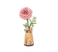 ROBOTIME Puzzle 3D Bois Fleur Dahlia Rose avec Vase, Fleur en Bois DIY à Construire, Maquette Bois Adulte, Bouquet de Fleurs Éternelles, Décoration Maison, Cadeau Femme Saint-Valentin Fête des Mères