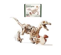 ROBOTIME Puzzle 3D Dinosaurier Kit pour Adultes & Enfants, Modèle Velociraptor à Remonter, Jouet Éducatif STEM, Kit Construction Mécanique, LD01