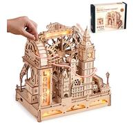 ROBOTIME Puzzle 3D en Bois avec Circuit à Billes - Maquette Ville de Londres à Monter, Modèle Mécanique avec Lumières pour Adultes & Ados, Kit Créatif Décoratif, EGB01