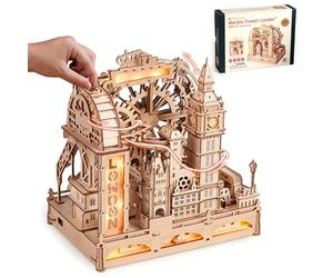 ROBOTIME Puzzle 3D en Bois avec Circuit à Billes - Maquette Ville de Londres à Monter, Modèle Mécanique avec Lumières pour Adultes & Ados, Kit Créatif Décoratif, EGB01