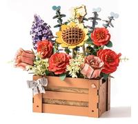ROBOTIME Puzzle 3D en Bois Fleur: Fleurs Artificielles Deco Maquette en Bois a Construire Modelisme Kit Cadeaux pour Femmes Filles Saint-Valentin Anniversaire Décoration d'intérieur TW02H