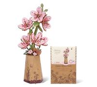 ROBOTIME Puzzle 3D en Bois Fleurs Sakura, Puzzle de Fleurs Artificielles, Kits de Construction pour Adultes de Bricolage, pour la Saint-Valentin, la Fête des Mères et Noël