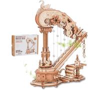 Robotime Puzzle 3D en Bois Modèle Dynamique de Harpe,AMK71 Maquette à Construire décoration de Bureau Cadeau Anniversaire STMK71