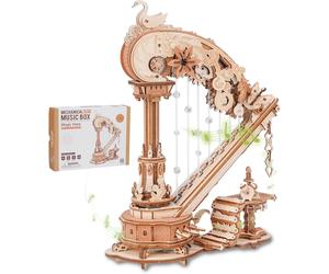 Robotime Puzzle 3D en Bois Modèle Dynamique de Harpe,AMK71 Maquette à Construire décoration de Bureau Cadeau Anniversaire STMK71