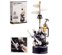ROBOTIME Puzzle 3D Hélicoptère - Kit de Modèle Mécanique DIY avec Lumières & Mouvement, Modèle en PVC d’Ingénierie, Cadeau STEM pour Collectionneurs & Amateurs, CGL01