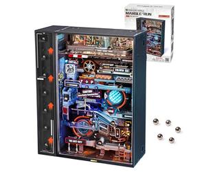 ROBOTIME Puzzle 3D Maquette a Construire Last City Circuits de Billes, LED Obscurité Lumineuse, Cadeaux Décoration pour Hommes, MR01S