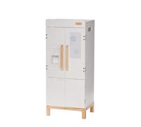 ROBOTIME Réfrigérateur en bois pour enfants, ensemble de jeu de cuisine blanc avec distributeur de boissons, tableau blanc magnétique, aimants de réfrigérateur, œufs et accessoires, meubles de