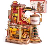 Robotime Rokr Boîte à musique en bois Usine de cadeaux de rêve de Noël Puzzles en bois 3D Kits de modèles en bois Construisez les meilleurs cadeaux pour enfants et adultes Carousel